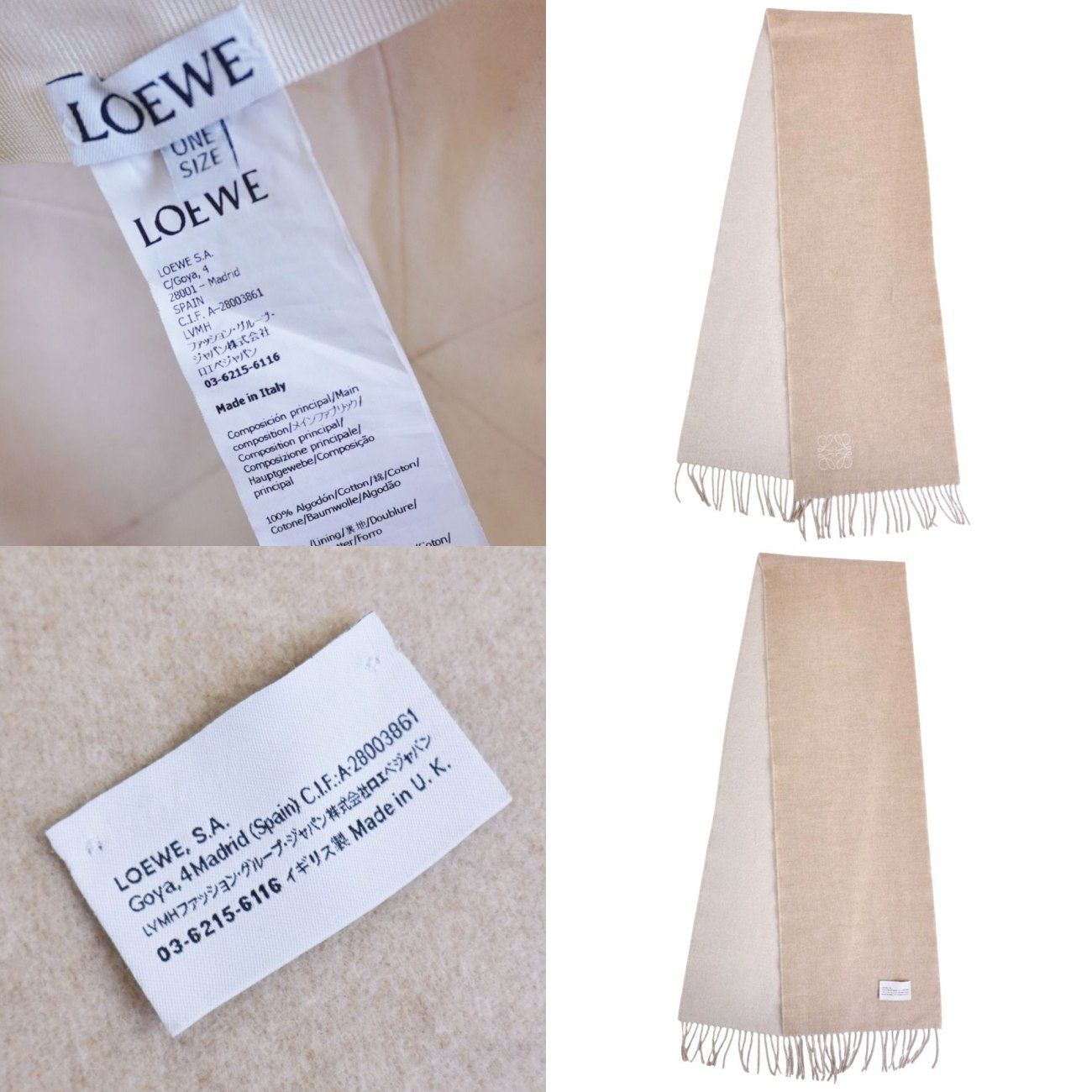 Loewe Scarf Shawl Wool Cashmere Anagram — view 6