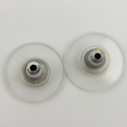Chanel CC Logo Square Earrings Silver Vintage — view 8