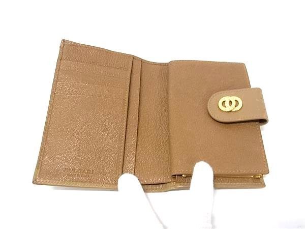 Bvlgari Bifold Wallet Doppiotondo Brown Leather Clasp Gold — view 3