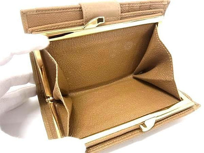 Bvlgari Bifold Wallet Doppiotondo Brown Leather Clasp Gold — view 5