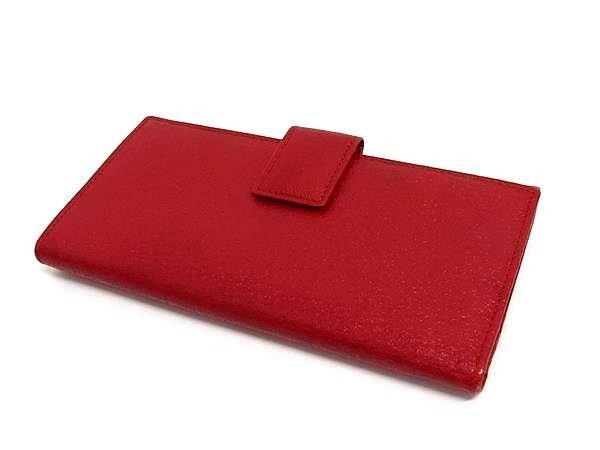 Gucci Wallet 035 Red Leather Hook Bifold Silver — view 2