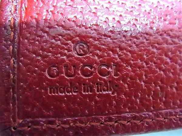 Gucci Wallet 035 Red Leather Hook Bifold Silver — view 6