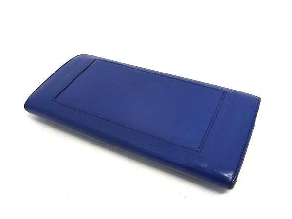 Celine Wallet Multi Function Blue Leather Bifold Gold — view 2