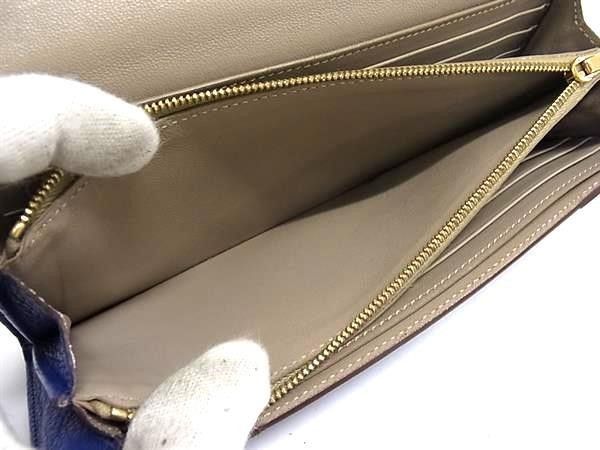 Celine Wallet Multi Function Blue Leather Bifold Gold — view 5