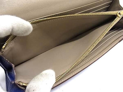 Celine Wallet Multi Function Blue Leather Bifold Gold — view 5