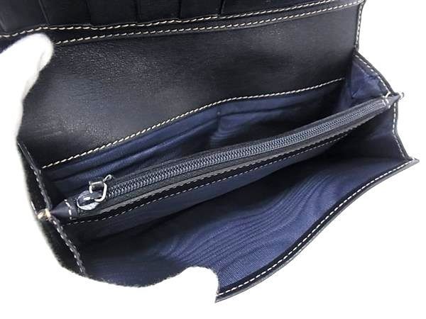 Gucci Wallet GG Supreme Brown Navy Leather Bifold — view 4