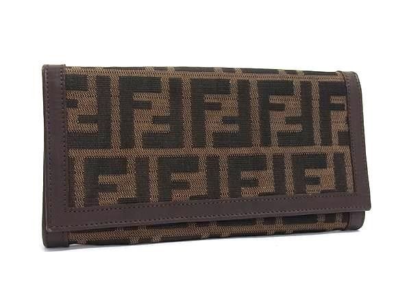 Fendi Wallet Zucca 99 Brown Canvas Leather