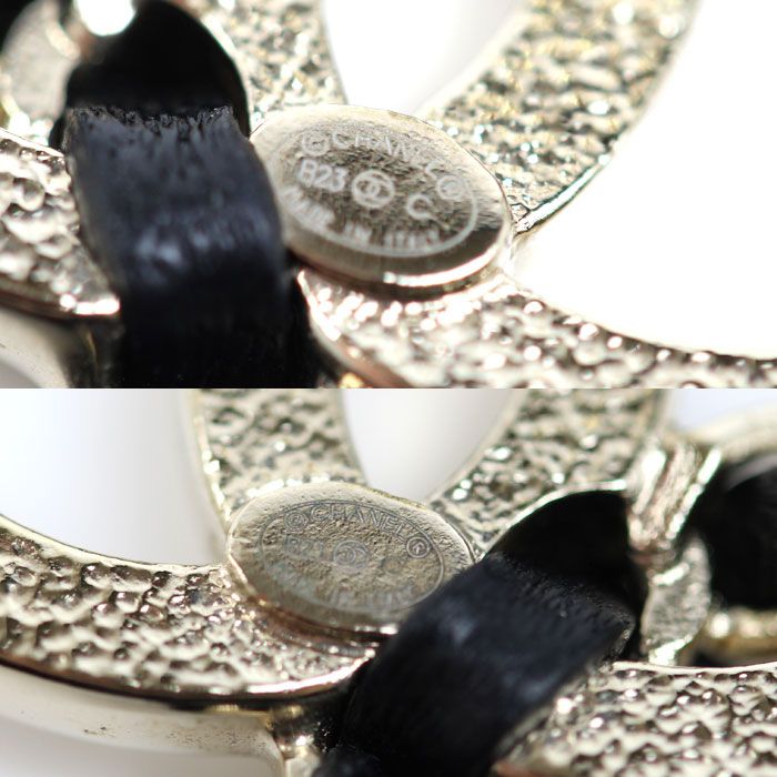 Chanel Leather CC Logo Bag Motif Earrings — view 4