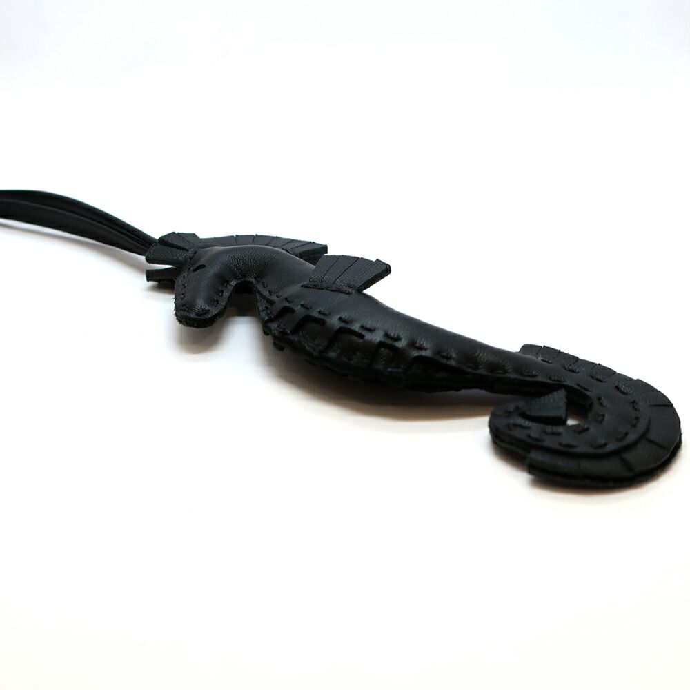Hermes Heaven Ipo Seahorse Charm Agneau Milo So Black Keychain — view 3