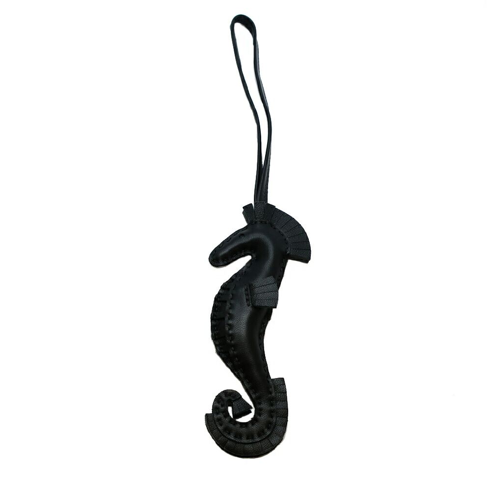 Hermes Heaven Ipo Seahorse Charm Agneau Milo So Black Keychain