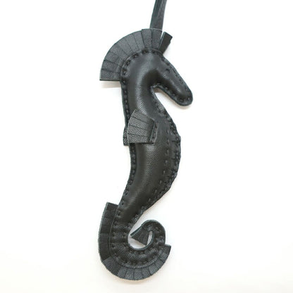 Hermes Heaven Ipo Seahorse Charm Agneau Milo So Black Keychain — view 8