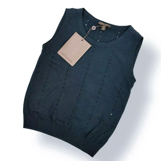 Louis Vuitton Knit Vest LV Logo Top Black