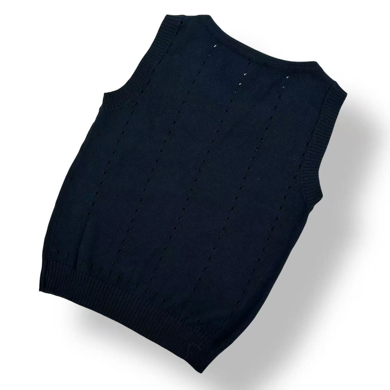 Louis Vuitton Knit Vest LV Logo Top Black — view 2