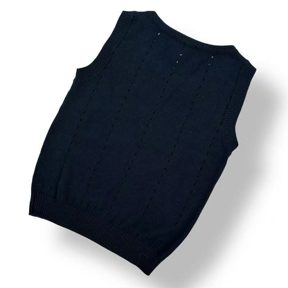 Louis Vuitton Knit Vest LV Logo Top Black — view 2
