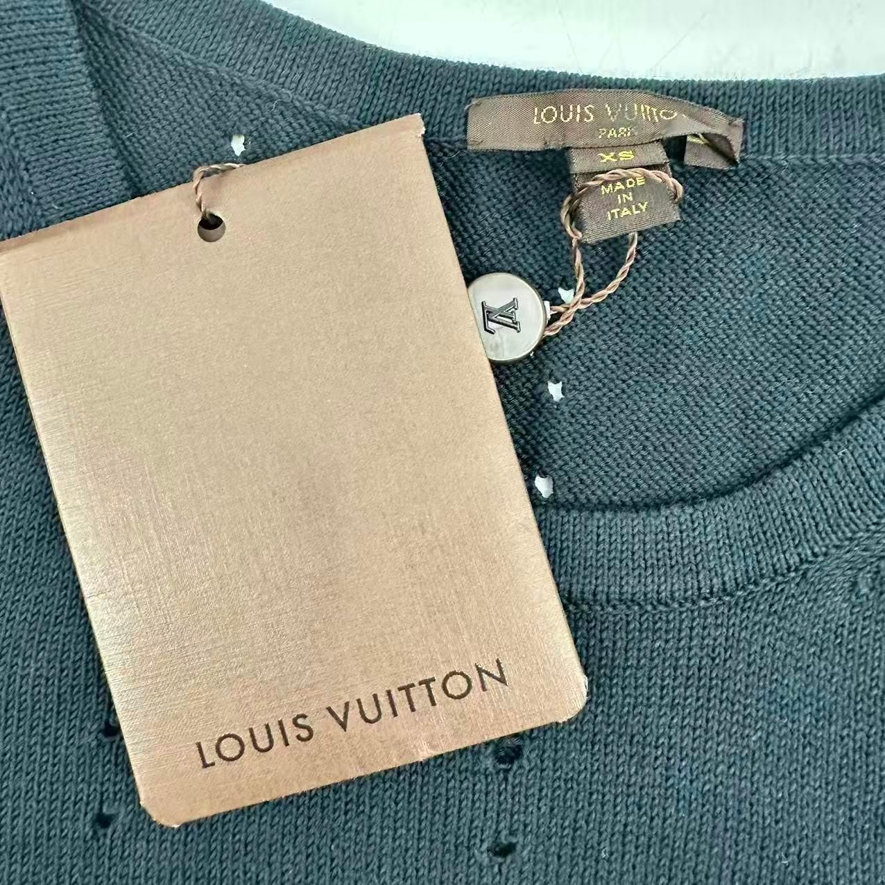Louis Vuitton Knit Vest LV Logo Top Black — view 4