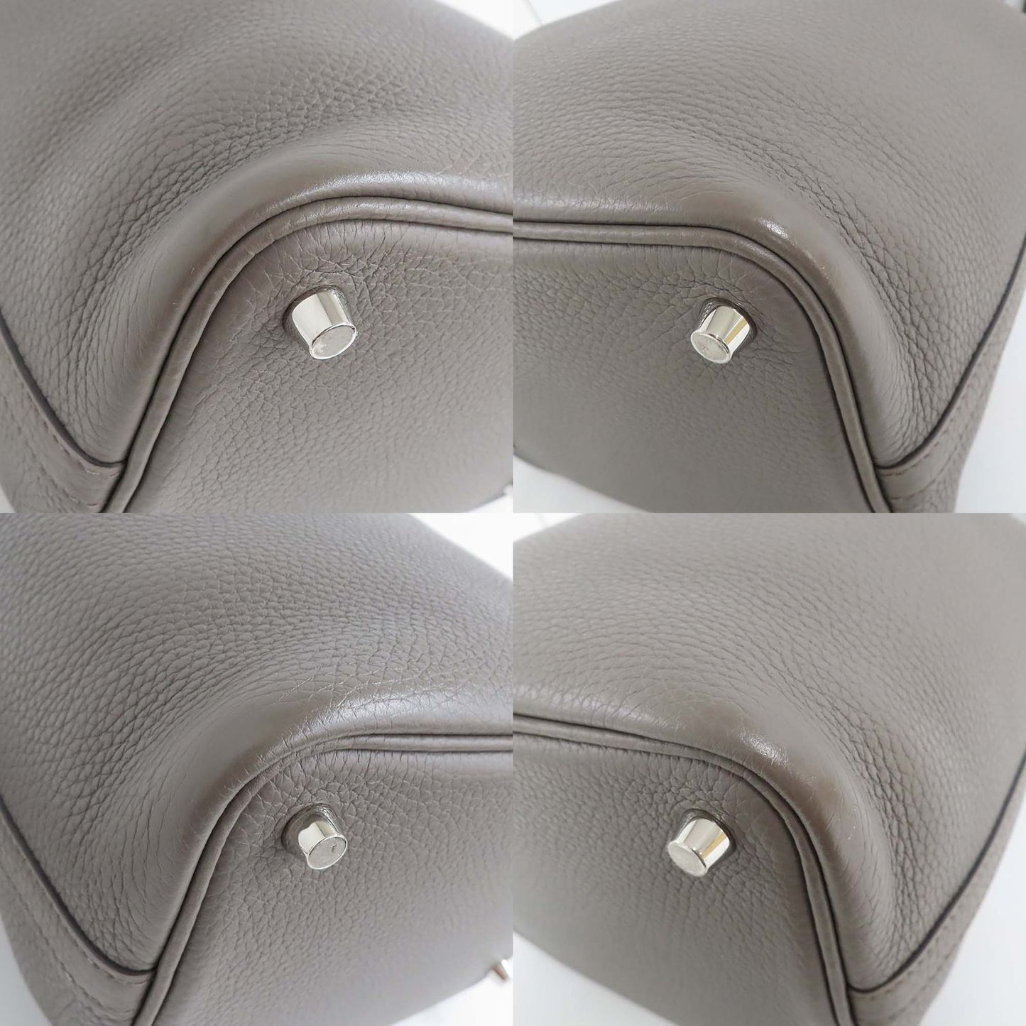 Hermes Picotin Lock PM 18 Etain Taurillon Clemence Silver Handbag — view 7