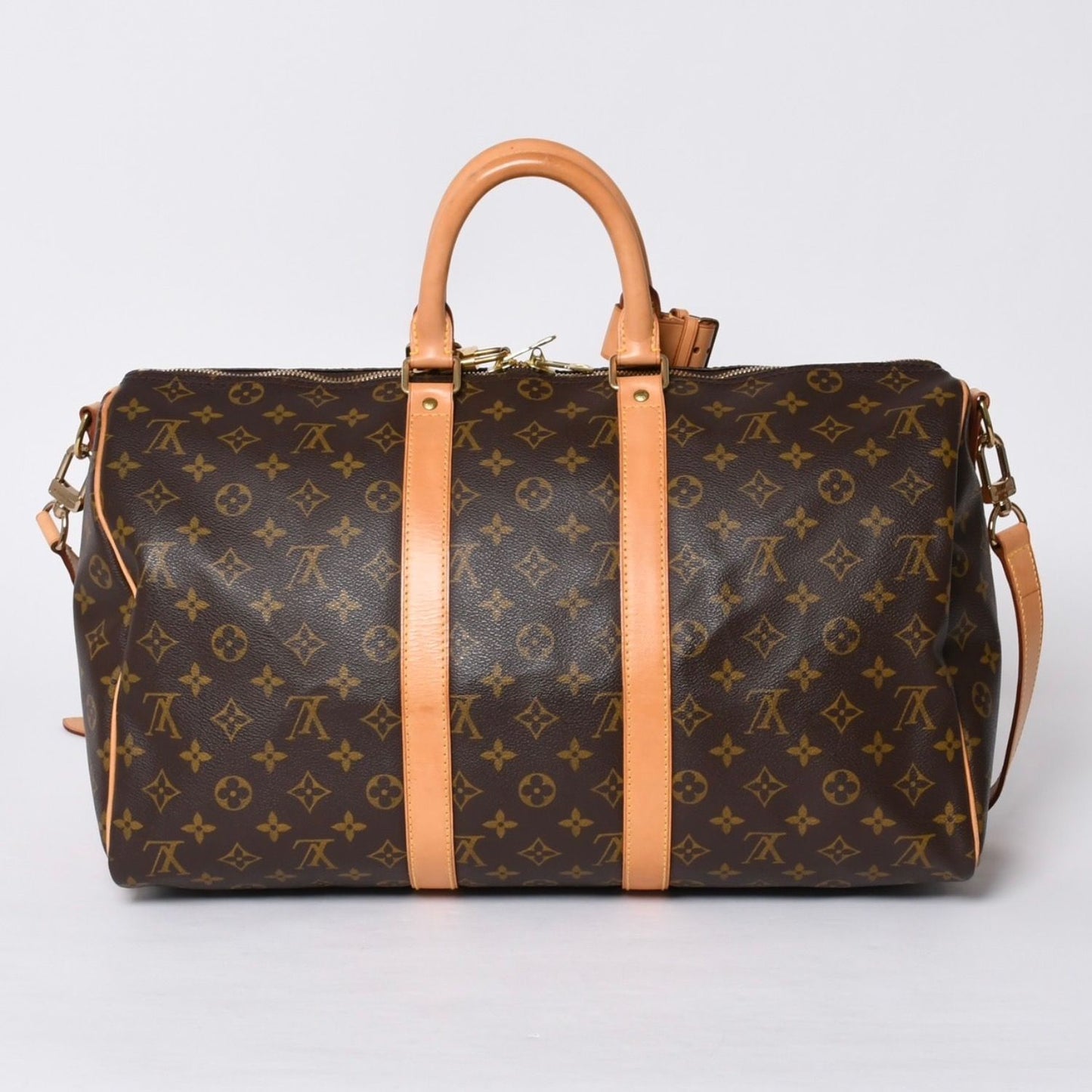 Louis Vuitton Boston Bag Keepall Bandouliere 45 Monogram Brown Gold — view 2