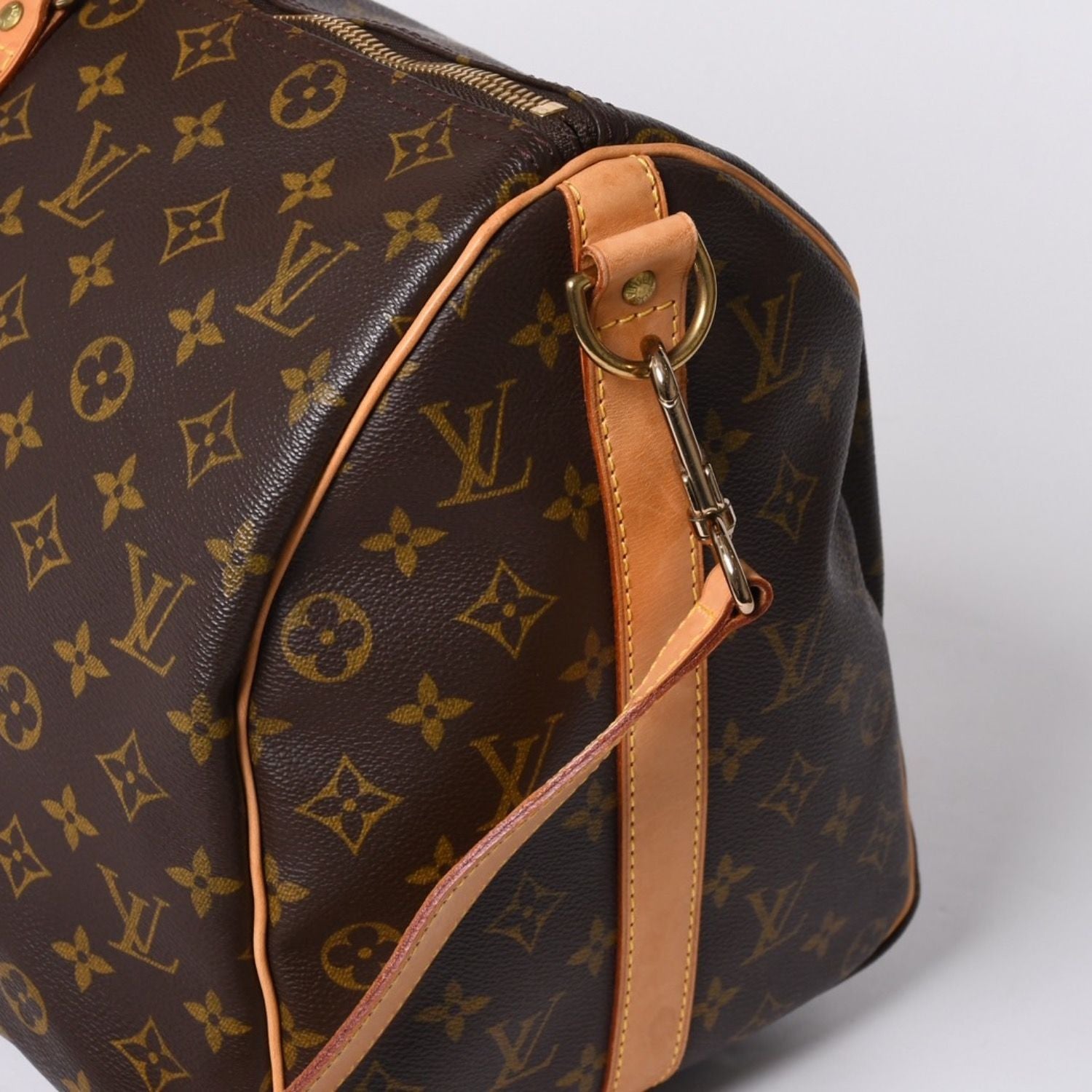 Louis Vuitton Boston Bag Keepall Bandouliere 45 Monogram Brown Gold — view 6