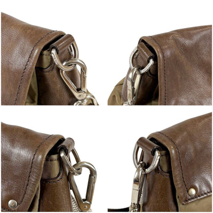 Prada Pocket Triangle Logo Belt Shoulder Bag Cross Brown Khaki — view 5