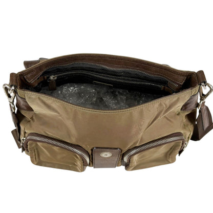 Prada Pocket Triangle Logo Belt Shoulder Bag Cross Brown Khaki — view 9