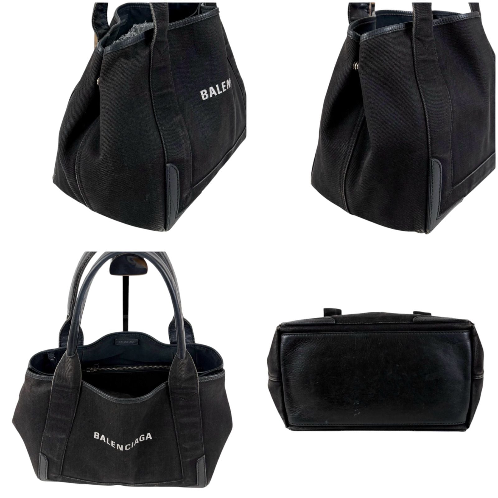 Balenciaga Navy Cabas S Mini Tote Black — view 6