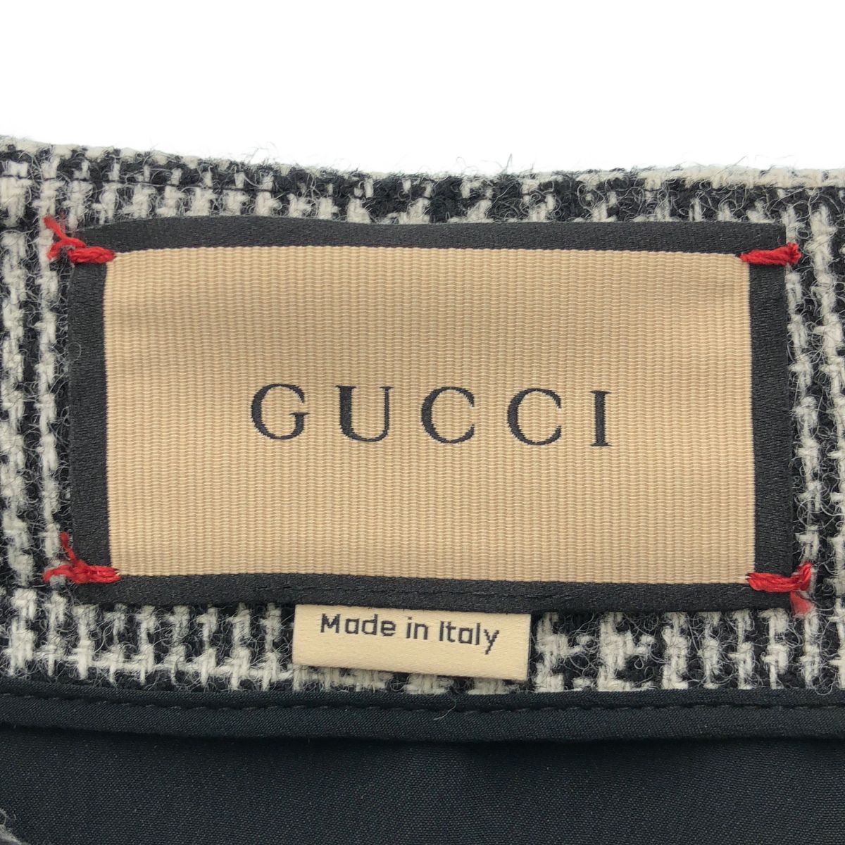 Gucci Houndstooth Check Trousers Pants Zajyh Black White 36 — view 3