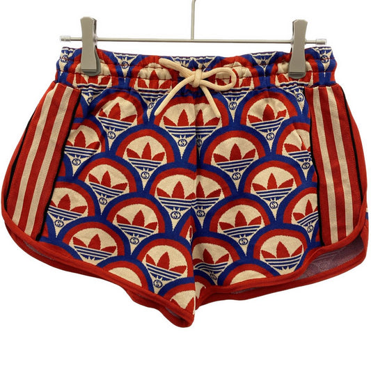 Gucci Adidas Trefoil Jacquard Shorts Red Blue XS