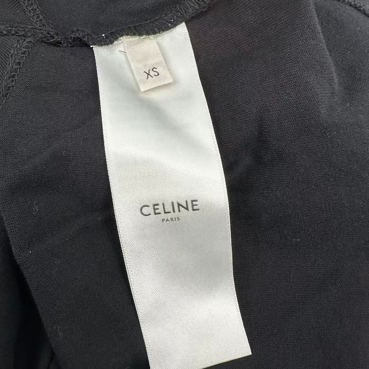 Celine Cropped T-Shirt Print Sleeveless Top Logo Black — view 5