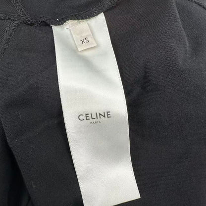 Celine Cropped T-Shirt Print Sleeveless Top Logo Black — view 5