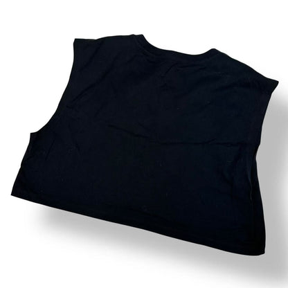 Celine Cropped T-Shirt Print Sleeveless Top Logo Black — view 2