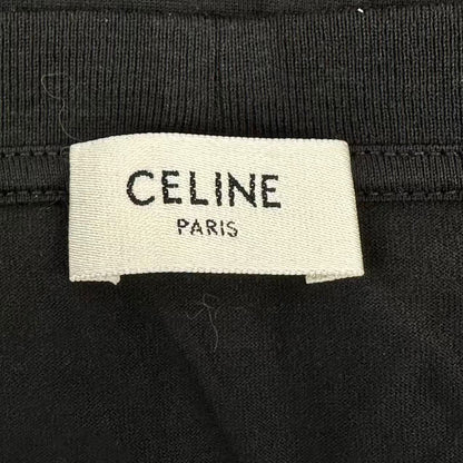 Celine Cropped T-Shirt Print Sleeveless Top Logo Black — view 4