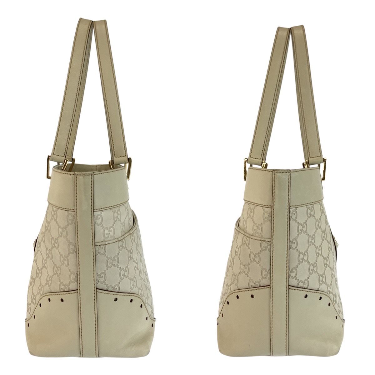Gucci Guccissima Ivory Gold Leather Tote Shoulder — view 8