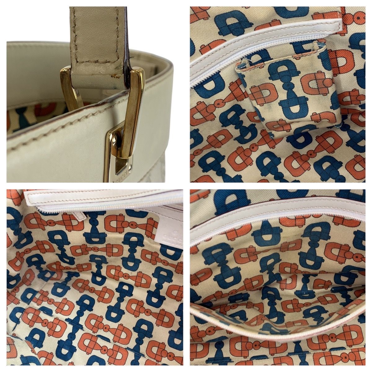 Gucci Guccissima Ivory Gold Leather Tote Shoulder — view 6