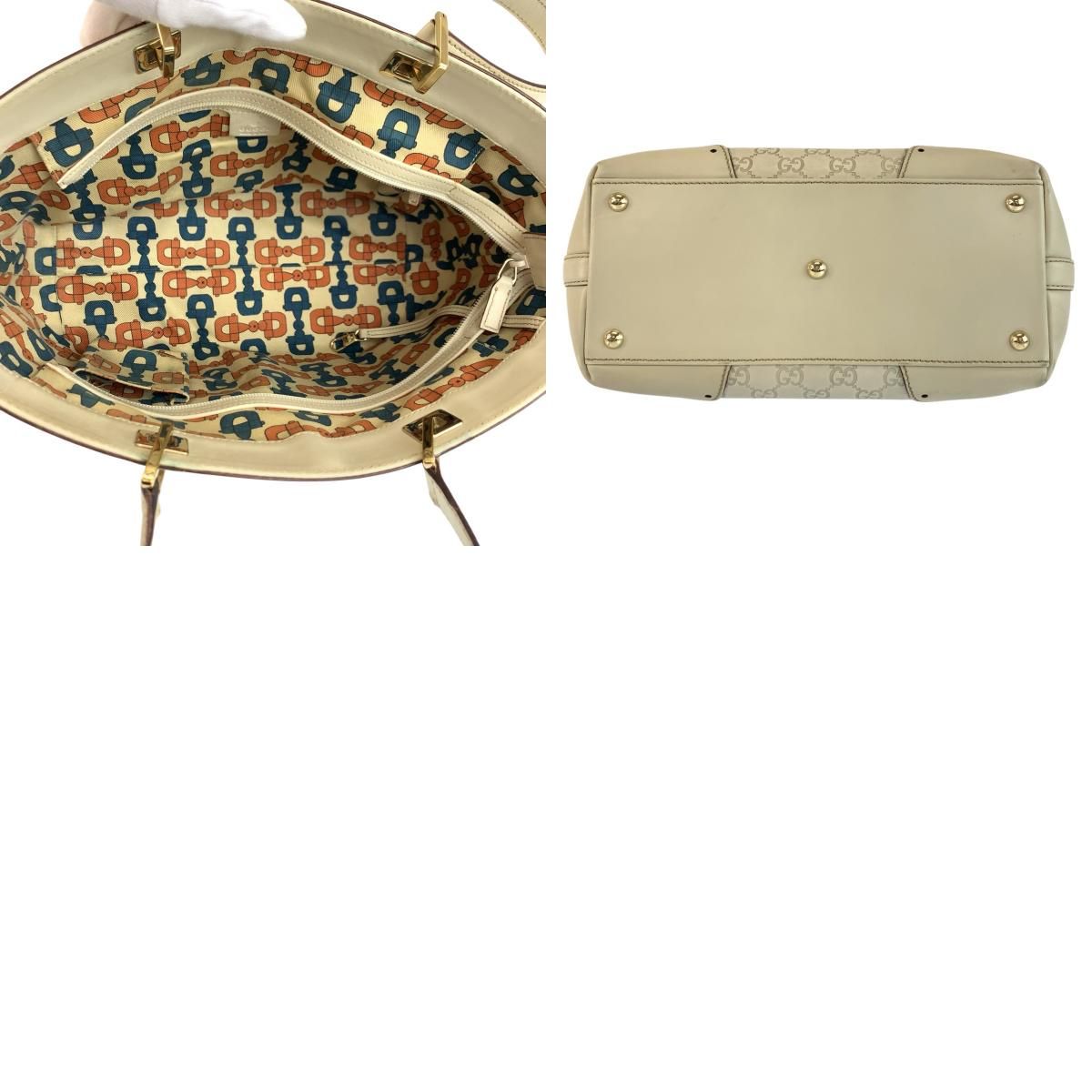 Gucci Guccissima Ivory Gold Leather Tote Shoulder — view 9