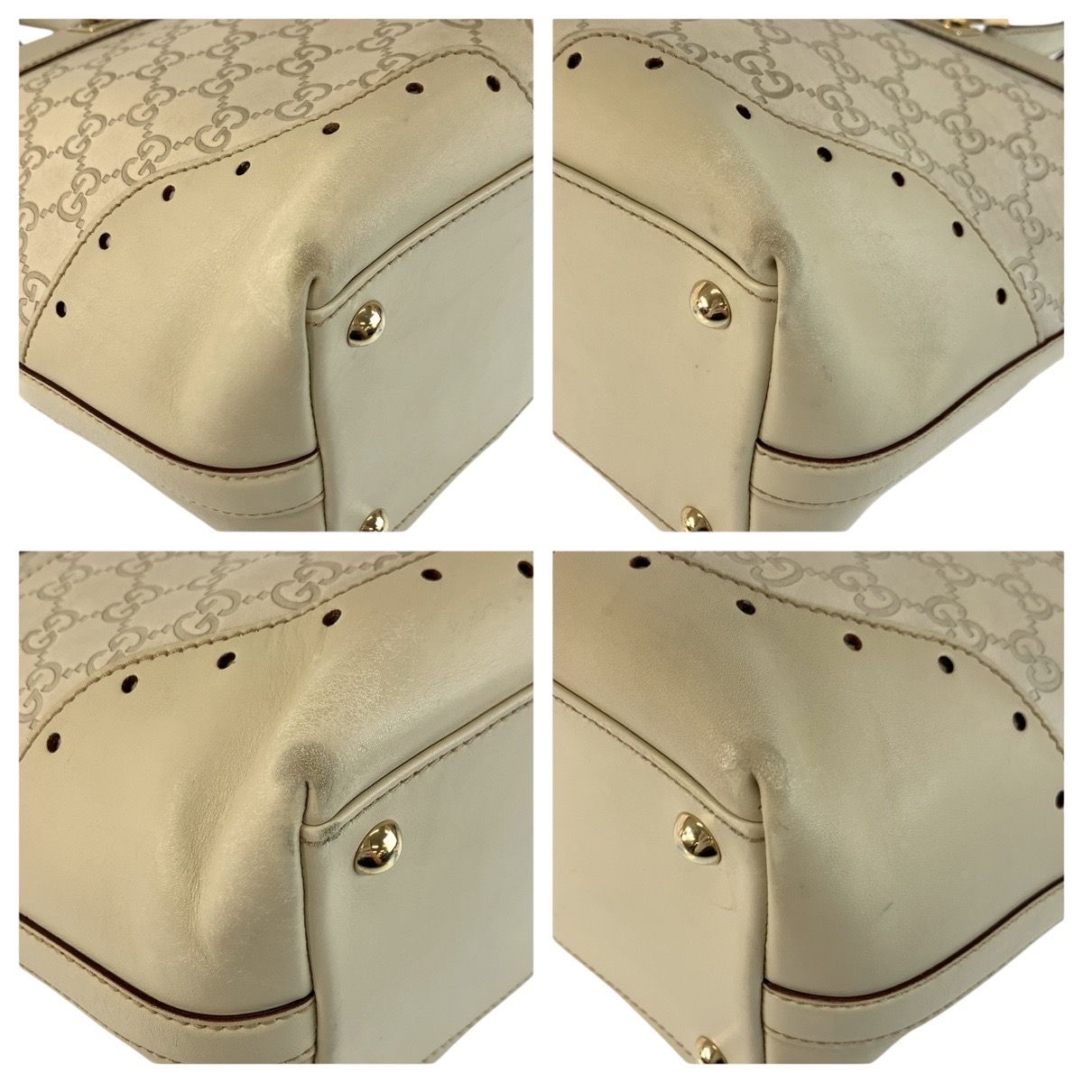 Gucci Guccissima Ivory Gold Leather Tote Shoulder — view 4