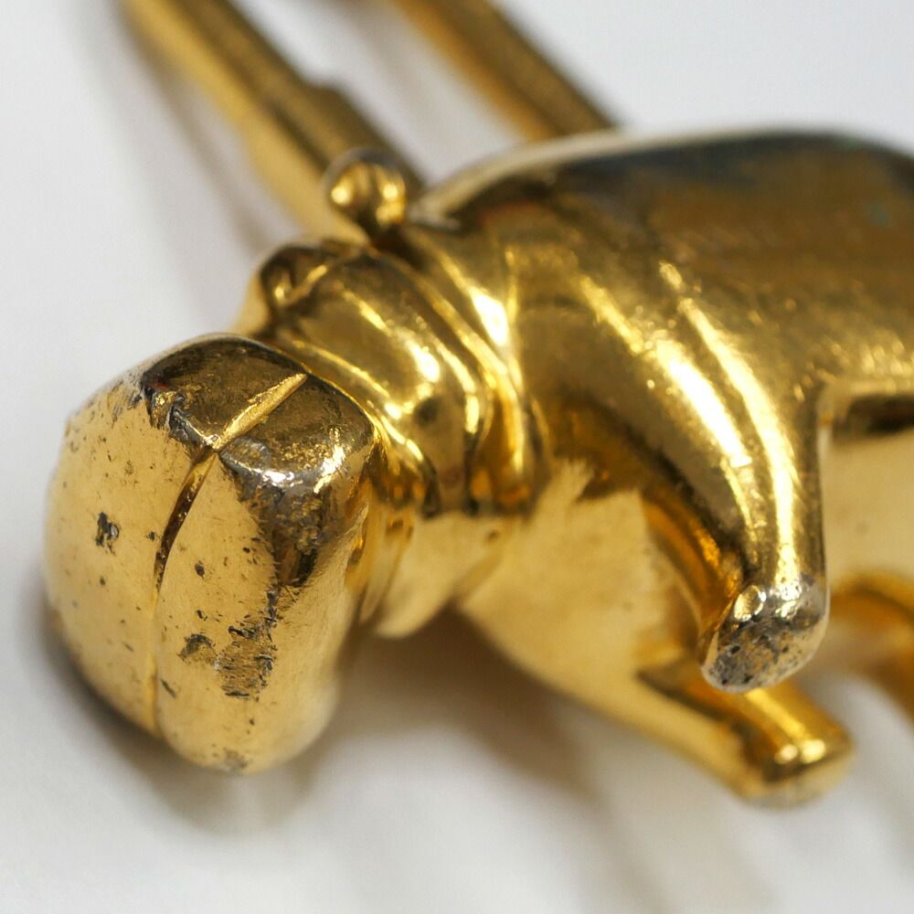 Hermes Cadena Cabas Limited Gold Annee Des Fleuves Lock Charm Keychain — view 6