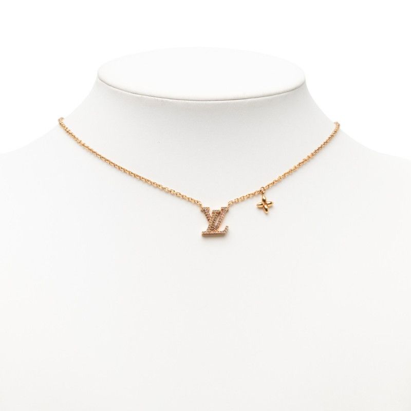 Louis Vuitton Collier LV Iconic Pendant Gold Plated Rhinestone — view 7