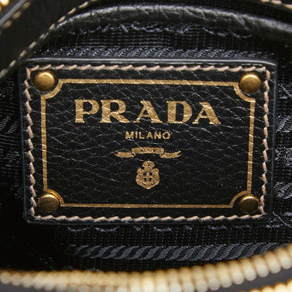 Prada Logo Jacquard Crossbody Shoulder Bag Black Canvas — view 8
