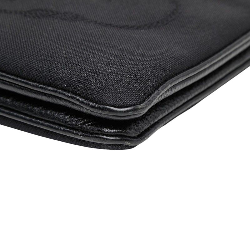 Prada Logo Jacquard Crossbody Shoulder Bag Black Canvas — view 4