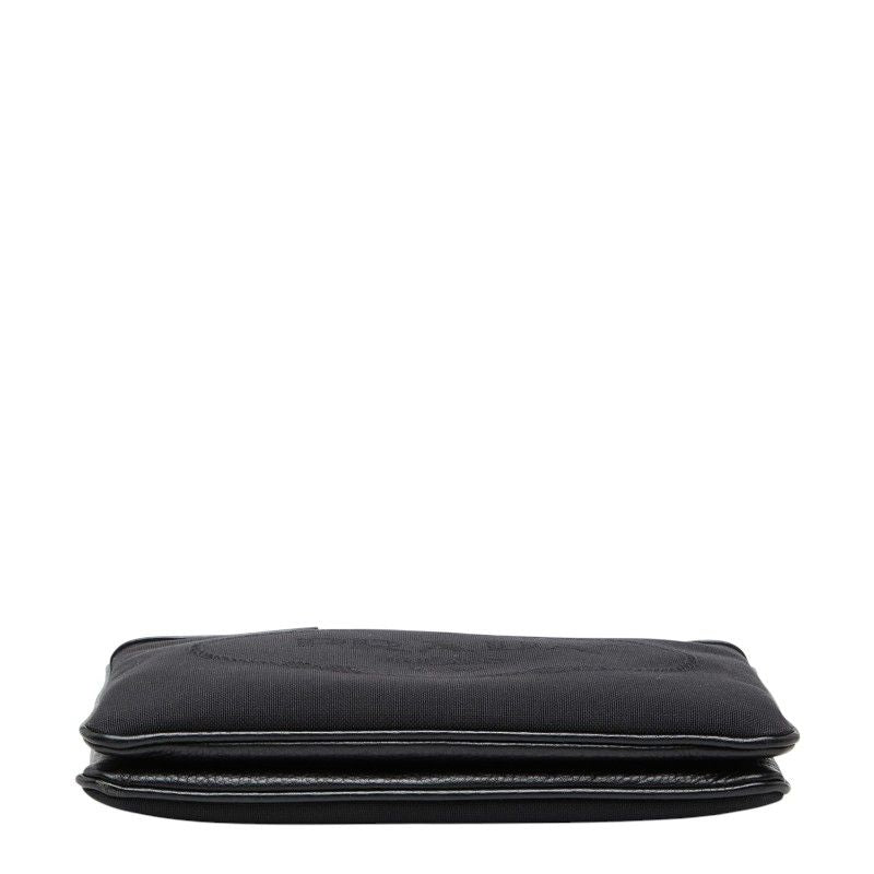 Prada Logo Jacquard Crossbody Shoulder Bag Black Canvas — view 3