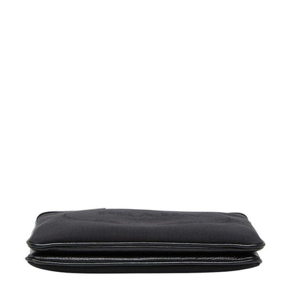 Prada Logo Jacquard Crossbody Shoulder Bag Black Canvas — view 3