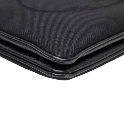 Prada Logo Jacquard Crossbody Shoulder Bag Black Canvas — view 5