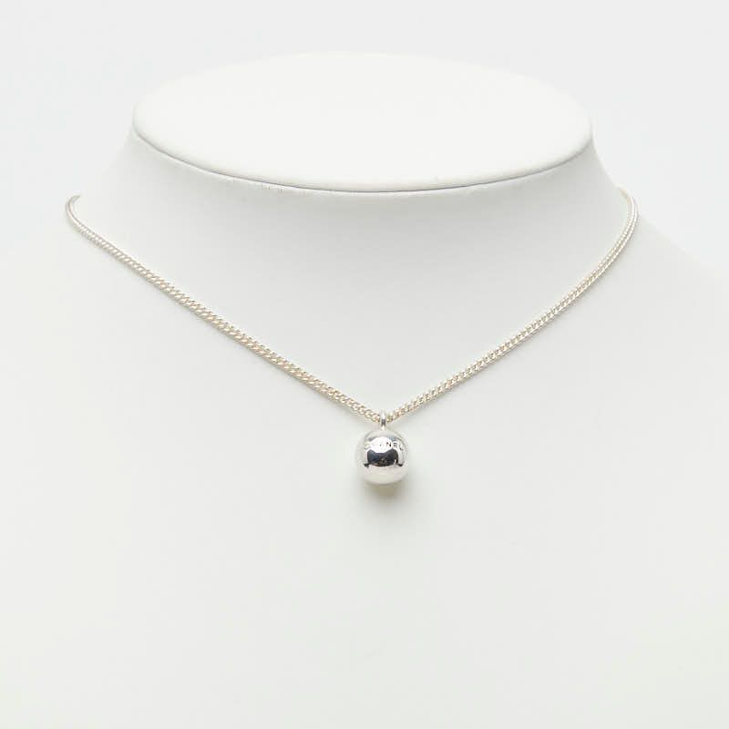 Chanel Logo Ball Necklace Silver Metal — view 6