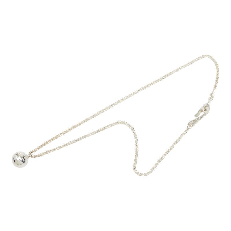 Chanel Logo Ball Necklace Silver Metal — view 4