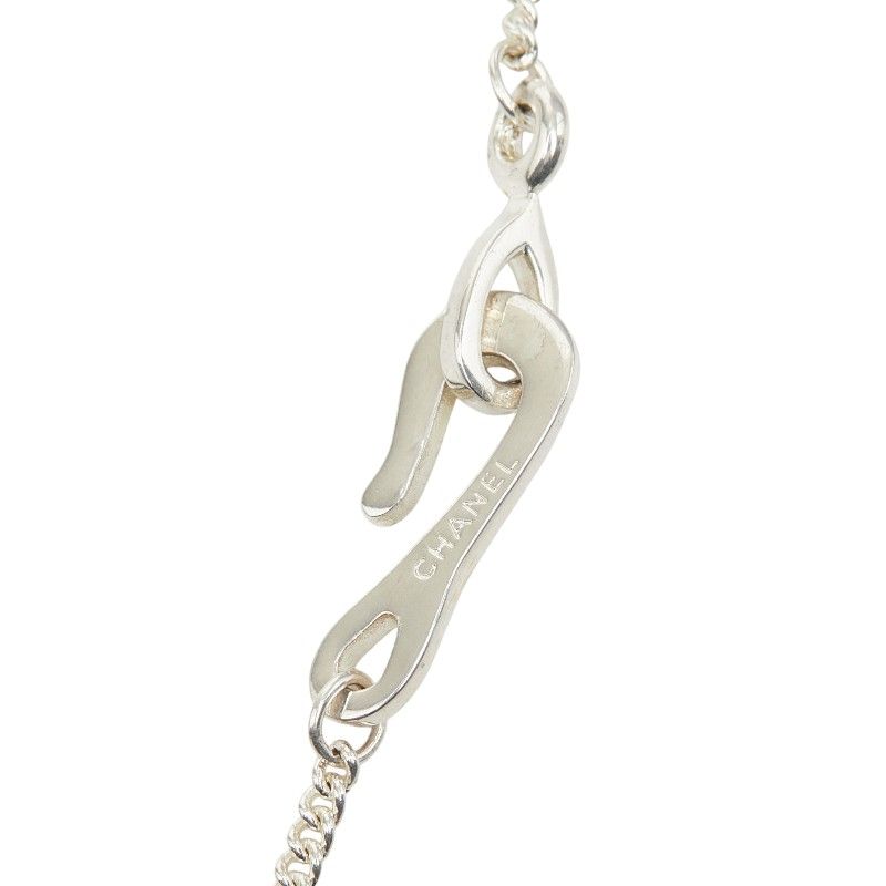 Chanel Logo Ball Necklace Silver Metal — view 5