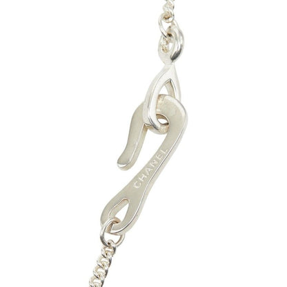 Chanel Logo Ball Necklace Silver Metal — view 5
