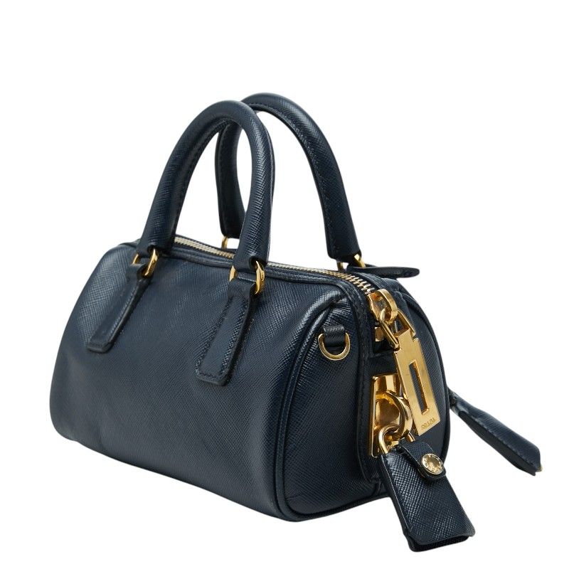 Prada Mini 2-Way Shoulder Bag Navy Saffiano Leather — view 2