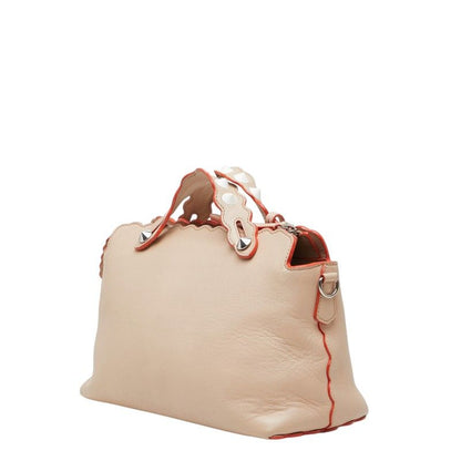 Fendi by the Way Studs 2-Way Shoulder Bag Beige Leather — view 2