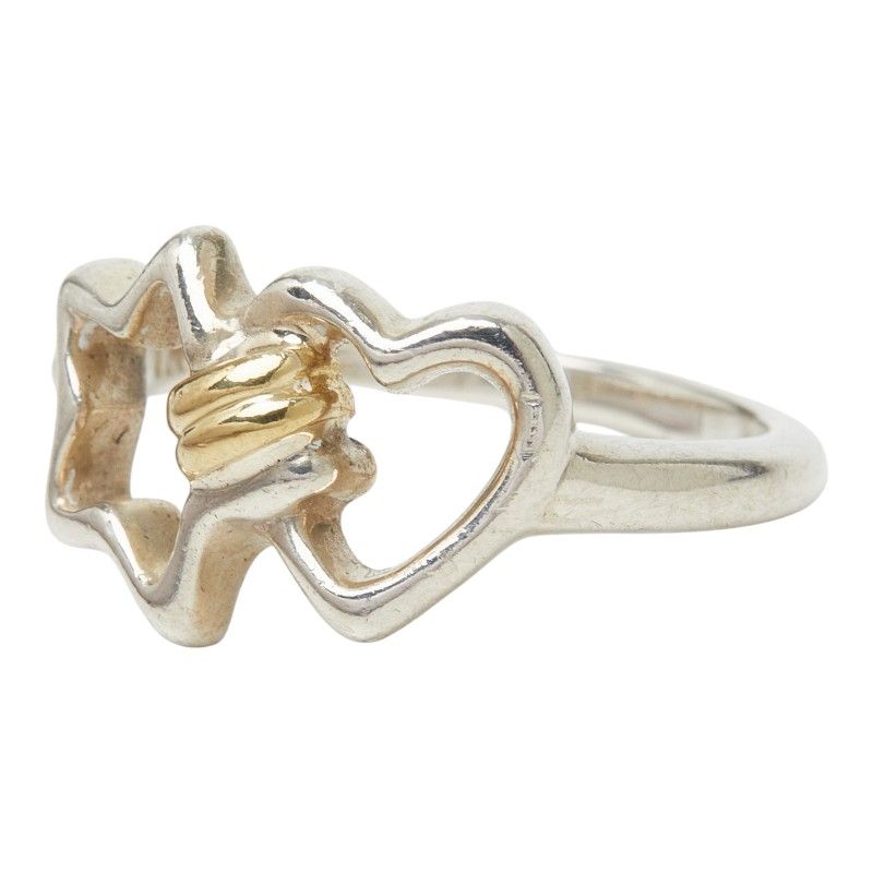 Tiffany & Co Star Heart Ring Silver 18k Yellow Gold — view 2