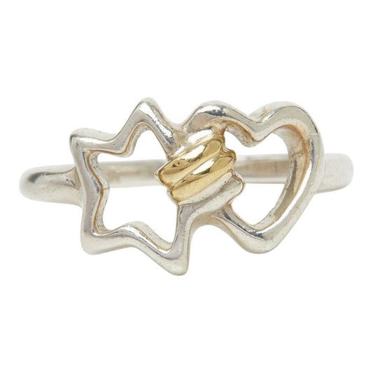Tiffany & Co Star Heart Ring Silver 18k Yellow Gold